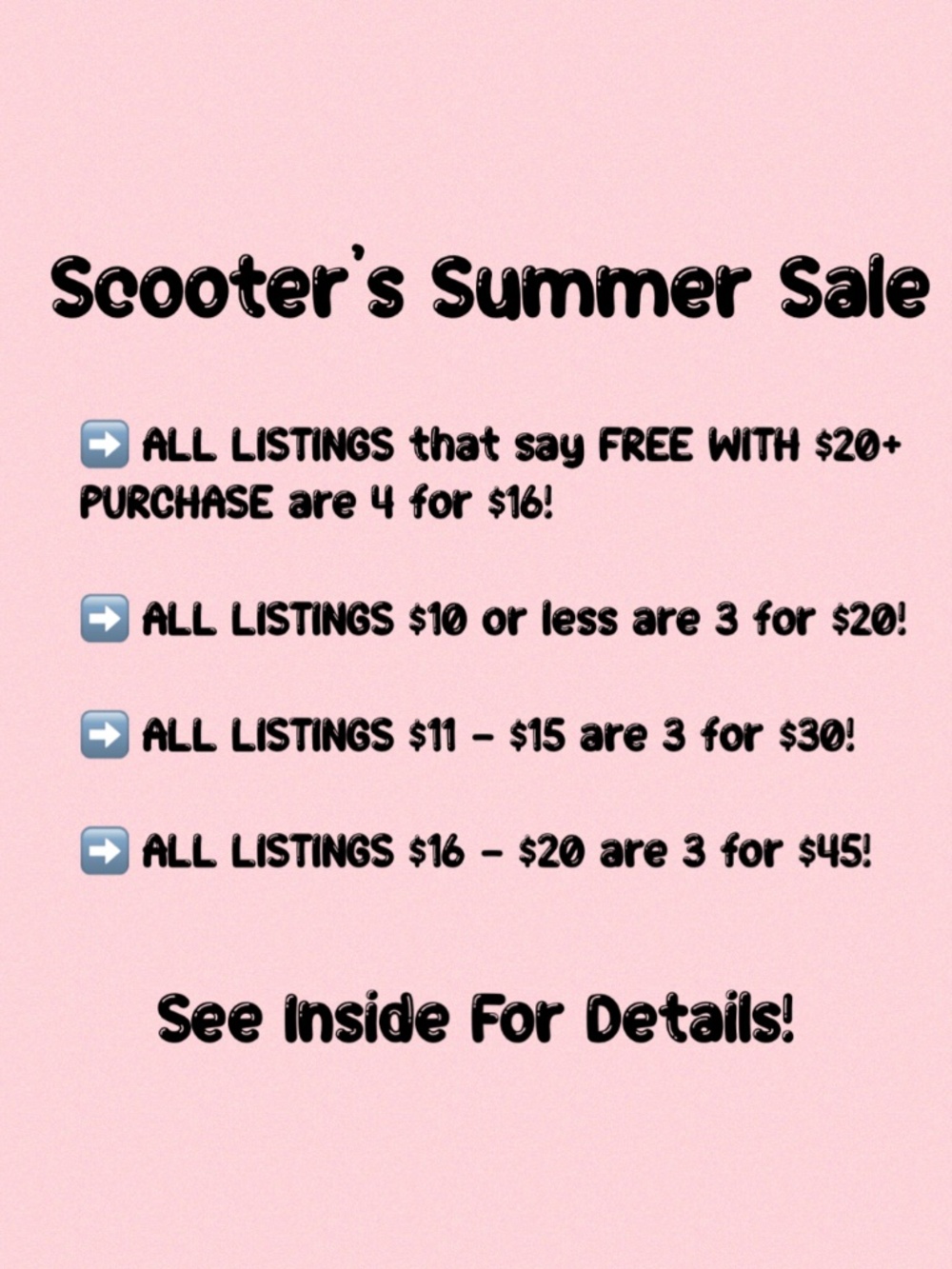😎 Scooter’s Summer Sale! 😎 See Inside for Details!